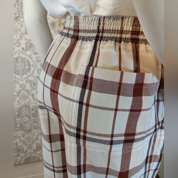 Wilfred Aritzia Soleste Plaid High Rise Pull On cuffed Pant size Large - Picture 5 of 13